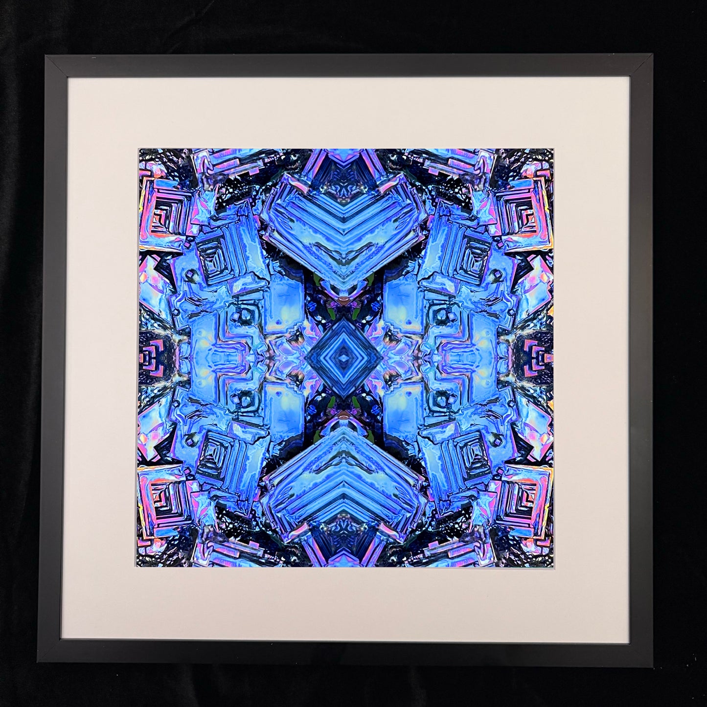 Bismuth Crystal Fractal Blue