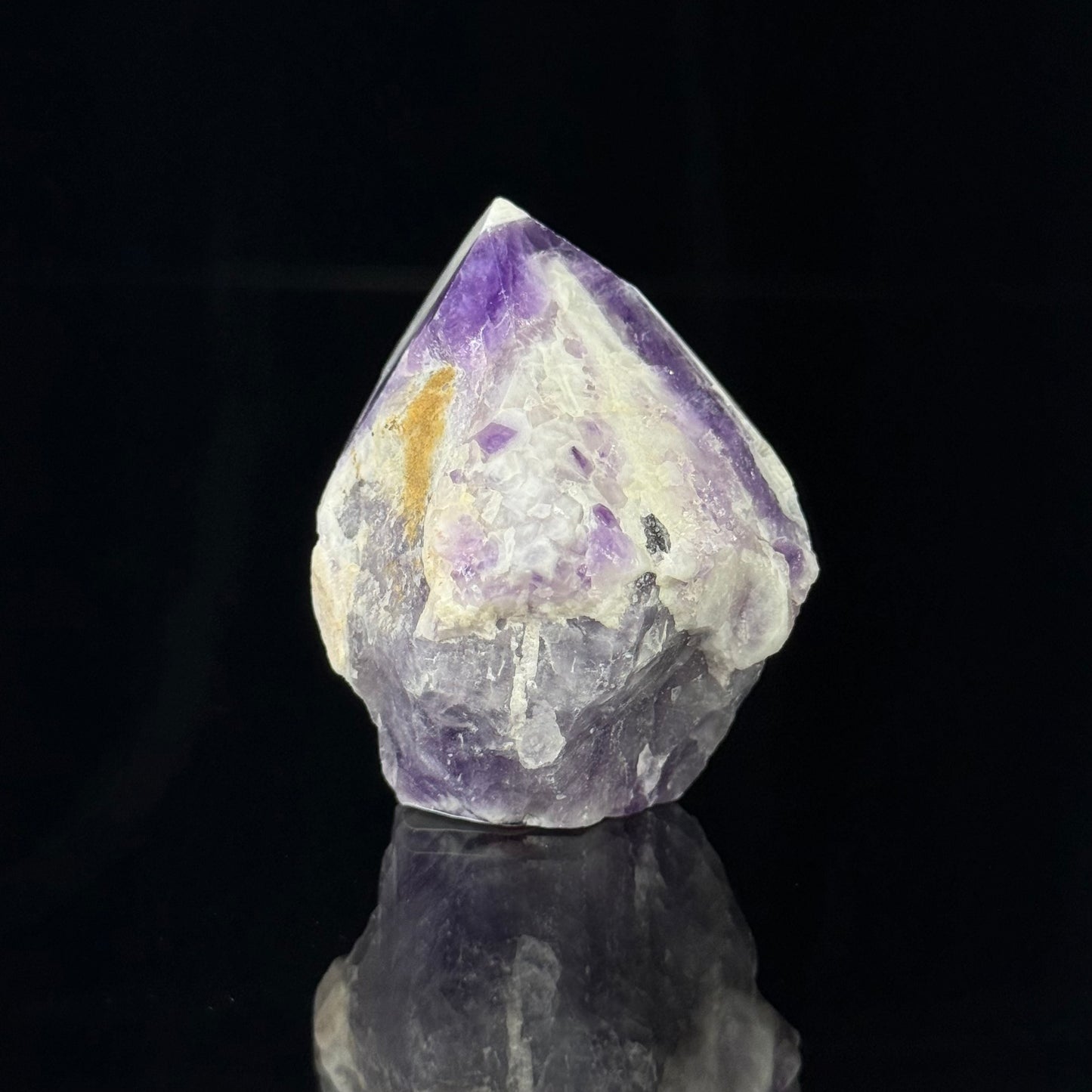 Polished Chevron Amethyst Point