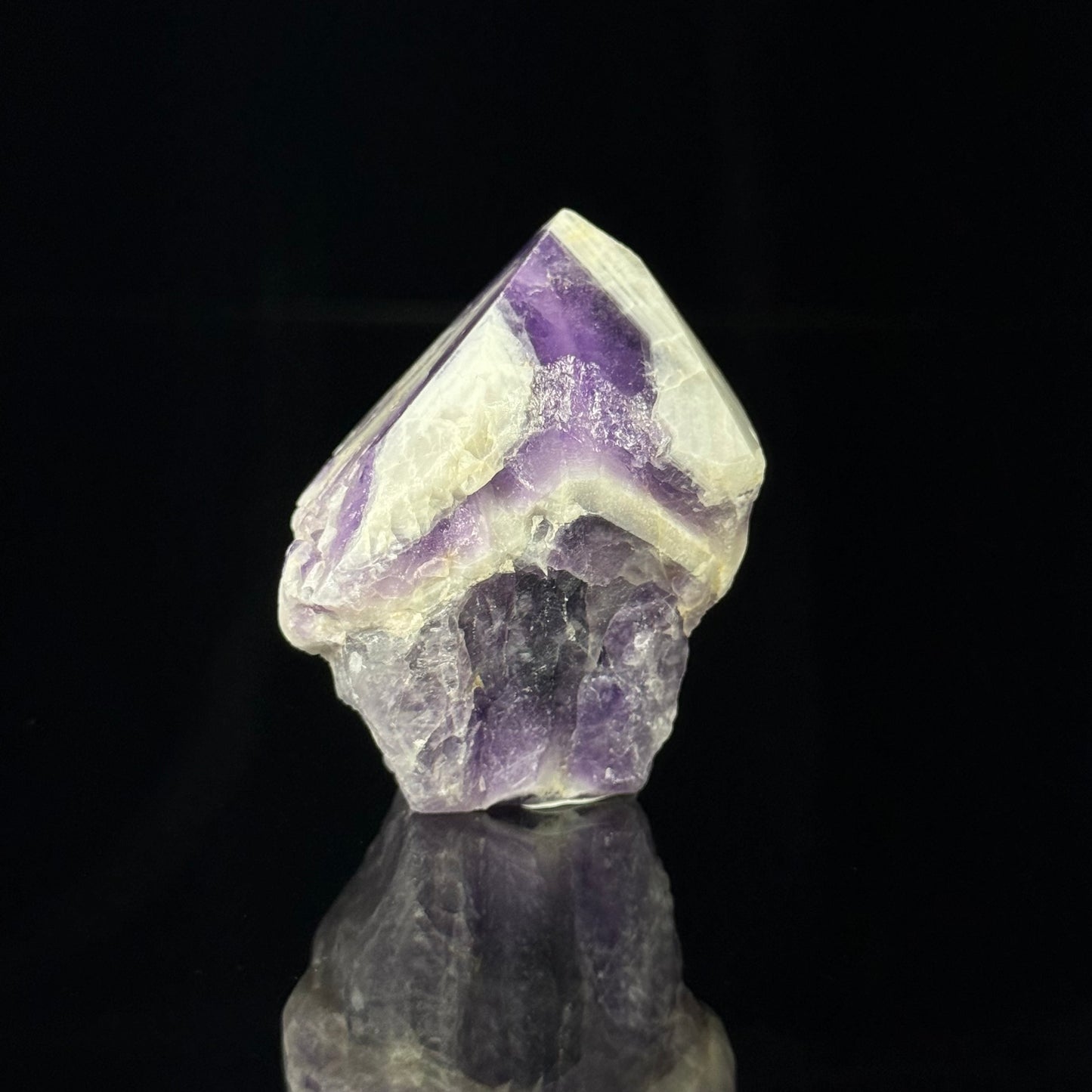 Polished Chevron Amethyst Point