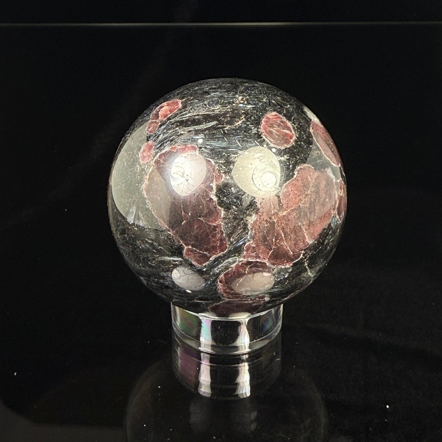 Garnet Arfvedsonite Sphere