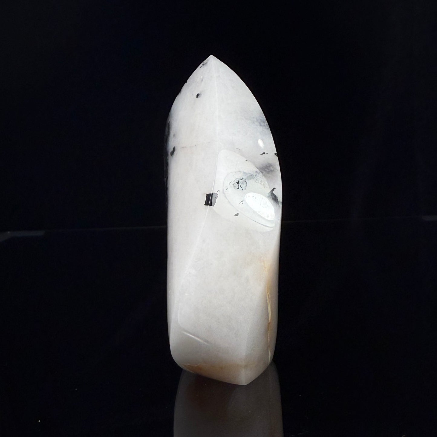 Quartz with Black Tourmaline Flame
