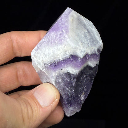 Polished Chevron Amethyst Point