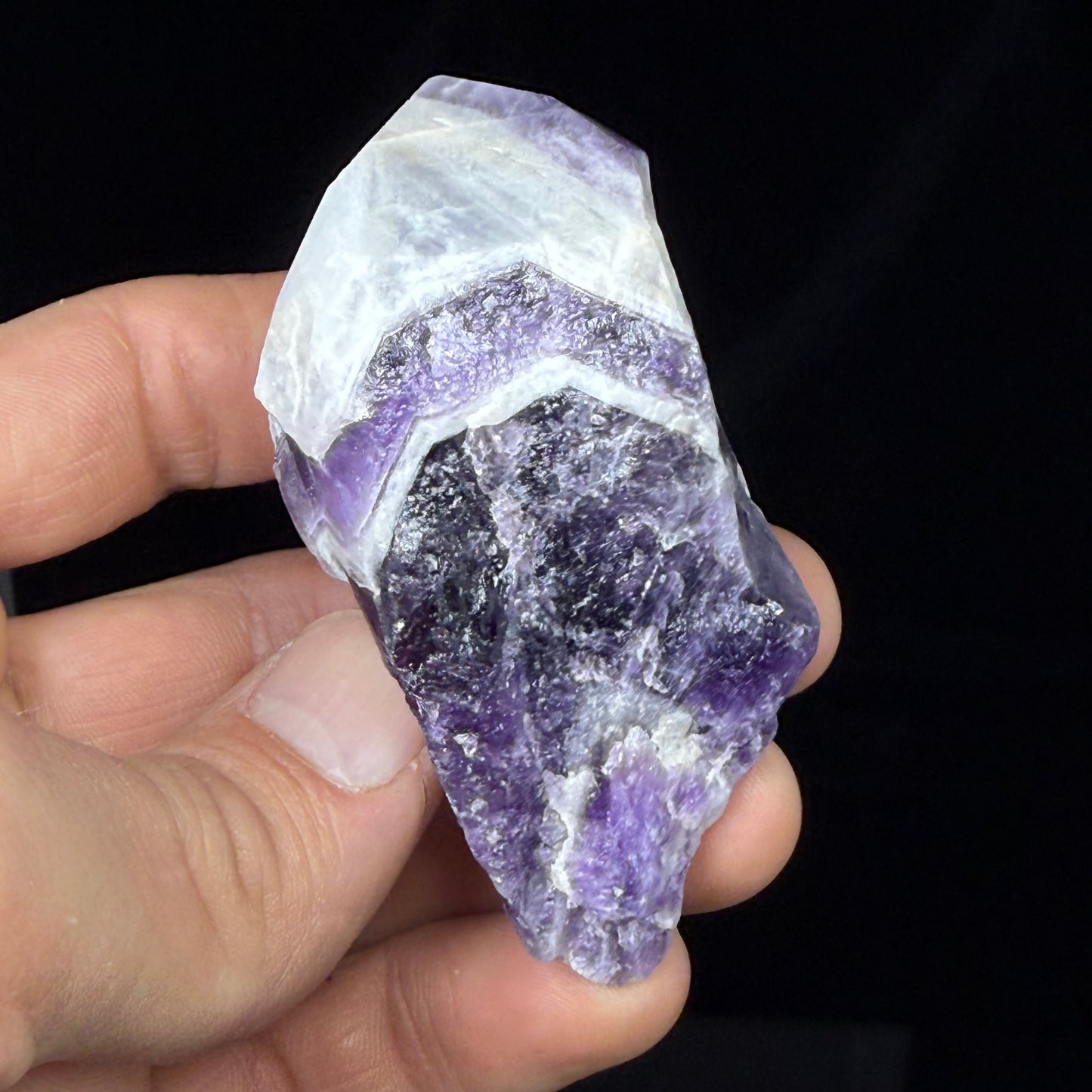 Polished Chevron Amethyst Point