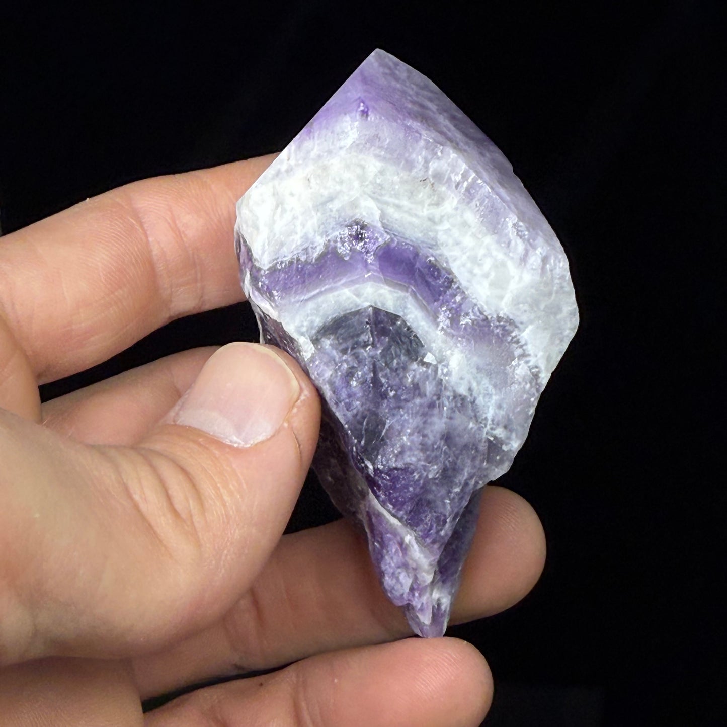 Polished Chevron Amethyst Point