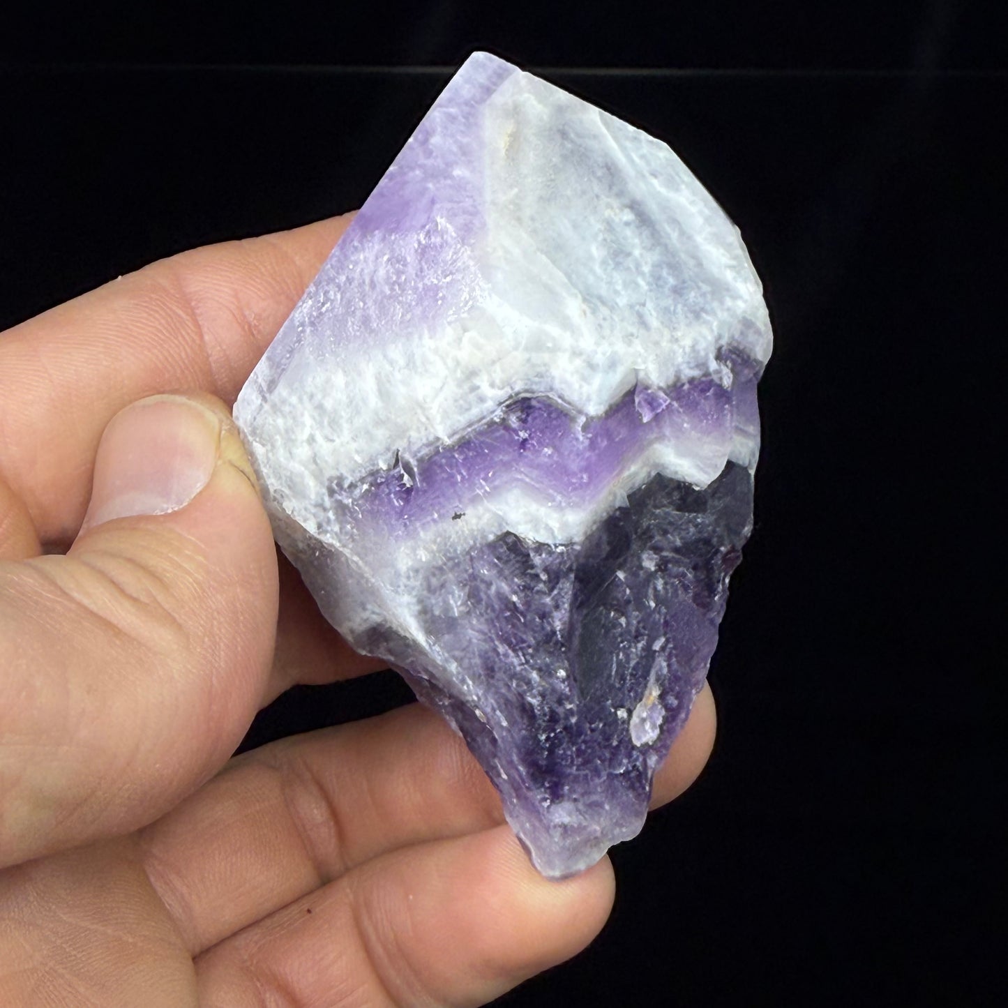 Polished Chevron Amethyst Point